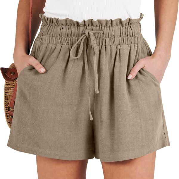 ANRABESS Women Linen Shorts, Wide Leg High Waist Loose Elastic Drawstring Casual Dressy 2026 Summer for Beach Vacation Daily