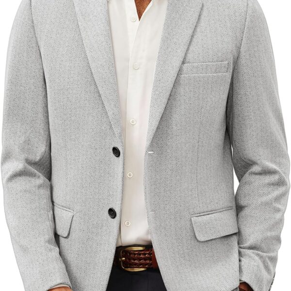 PJ PAUL JONES Men's Herringbone Blazer Jacket Lightweight Casual Knit Sport Coat
