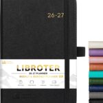 2026-2027 Planner - Academic Planner 2026-2027 Weekly Monthly Planner, July 2026 - June 2027, 5.7'' x 8.4'', Thick Paper, Leather Cover, Pen Holder, Back Pocket, Perfect Daily Organizer - Black