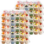 NPLUX 24 Count Cupcake Containers 10 Pack Cupcake Holders with Detachable Tall Dome Lids Clear Plastic Stackable Cupcake Boxes for 240 Cupcakes, BPA Free, Standard Size