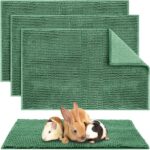Amylove 4 Pcs Guinea Pig Cage Liner 16 x 24 Inch Washable Chenille Pee Pads Pet Dog Cat Bedding Training Mat Reusable for Small Animals Puppy Bunny Hamster Chinchilla