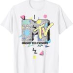 MTV Retro Shape Design Logo Graphic T-Shirt T-Shirt