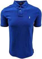 POLO RALPH LAUREN Mens Classic Fit Mesh Polo Shirt (Small, Royal Blue (Light Blue Pony))