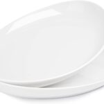 Sweese 2-Pack Porcelain Oval Serving Platters, White High-Grade Durable Professional, 14.5 Inch 2.0 Count