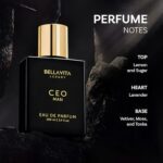 Bellavita Luxury CEO MAN Eau de Parfum | 100 ml (3.4 fl.oz.) | Perfume for Men | Mandarin, Lemon, Lavender, and Vetiver Notes | Long Lasting Men’s Fragrance | Gift for Father’s Day