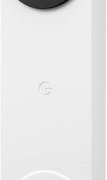 Google Nest Doorbell (Battery) - Snow | 6x digital zoom video doorbell, HD, 24/7 live view, Night vision, HDR, works with Google Home & Gemini