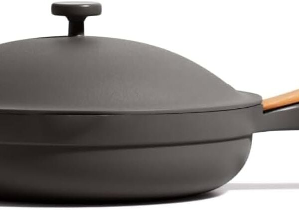 Our Place Large Always Pan | 12.5" Ceramic Pan with Modular Lid & Beechwood Spatula | Patented 10-in-1 Nonstick, Non-Toxic Cookware Made Without PFAS | Induction & Oven-Safe up to 450F | Char