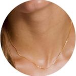 Minimalist Thin Gold Chain 18K Gold Plated Thin Box Chain Necklace Short Small Gold Chain Choker Necklaces for Women