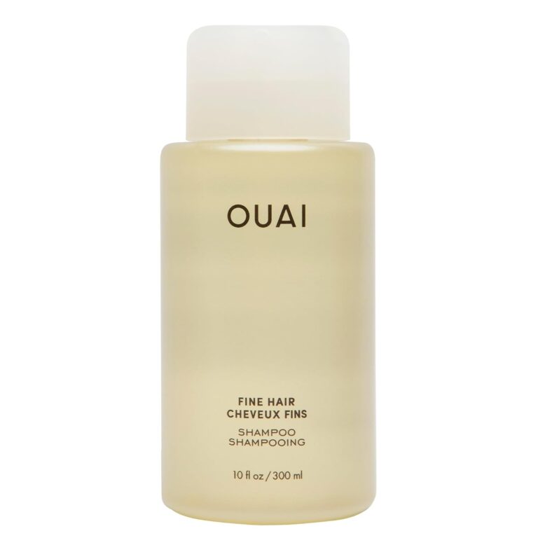 OUAI Fine Hair Shampoo - Biotin Thickening Shampoo for Flat, Thin Hair - Volumizing & Strengthening Keratin & Chia Seed Oil for Women & Men - Lightweight, Color-Safe, Sulfate Free, 10 Oz