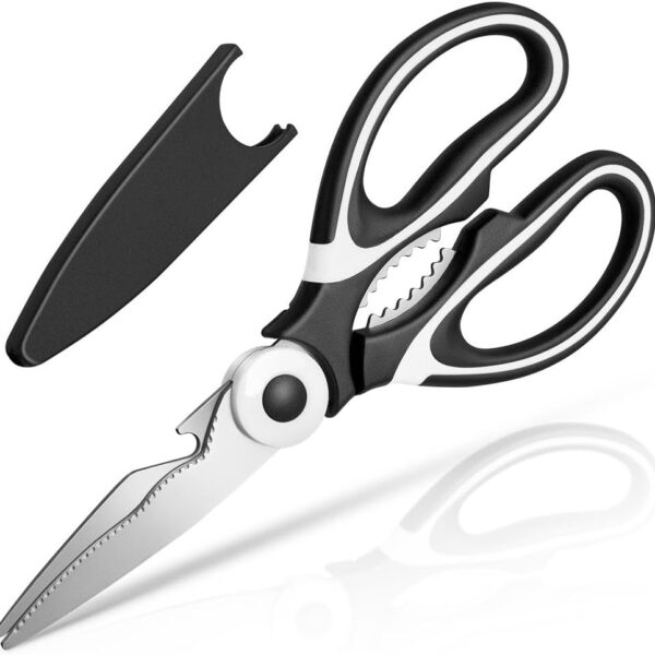 Kitchen Shears - QtoiKce Kitchen Scissors Heavy Duty Stainless Steel Food Shears for Cutting Meat, Fish, Poultry Shears Multipurpose Utility Scissors