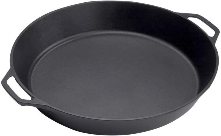 Lodge Seasoned Cast Iron Skillet - 17 Inches - Features 2 Loop Handles - Pre-Seasoned Large Frying Pan with Dual Assist Handles - Large & Versatile - Durable Iron Frying Pan | camping-cooking-utensils