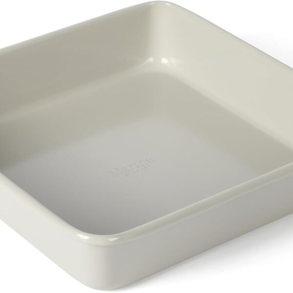 Martha Stewart Gallen 9 Inch Square Nonstick Carbon Steel Cake Pan Cool Grey, Durable Bakeware for Even Baking and Easy Release