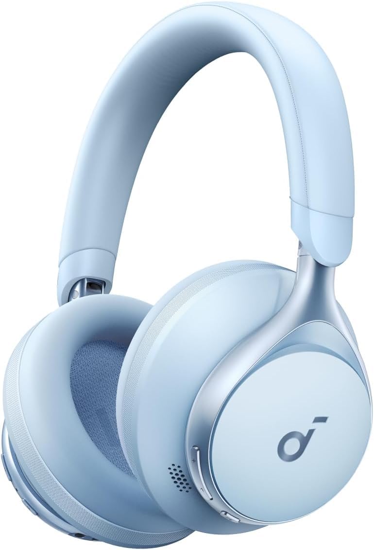 Soundcore by Anker, Space One, Active Noise Cancelling Headphones, 2X Stronger Voice Reduction, 40H ANC Playtime, App Control, LDAC Hi-Res Wireless, Comfortable Fit, Clear Calls, Bluetooth 5.3 (Blue) Soundcore by Anker, Space One, Active Noise Cancelling Headphones, 2X Stronger Voice Reduction, 40H ANC Playtime, App Control, LDAC Hi-Res Wireless, Comfortable Fit, Clear Calls, Bluetooth 5.3 (Blue)