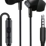 Aylaa Wired Earbuds Headphones for School with Microphone Noise Isolating Stereo Bass in-Ear Earphones  for Smartphones, Tablets, Schools, Ipads, Multiuse - 3.5mm Plug in Audio Jack - Black