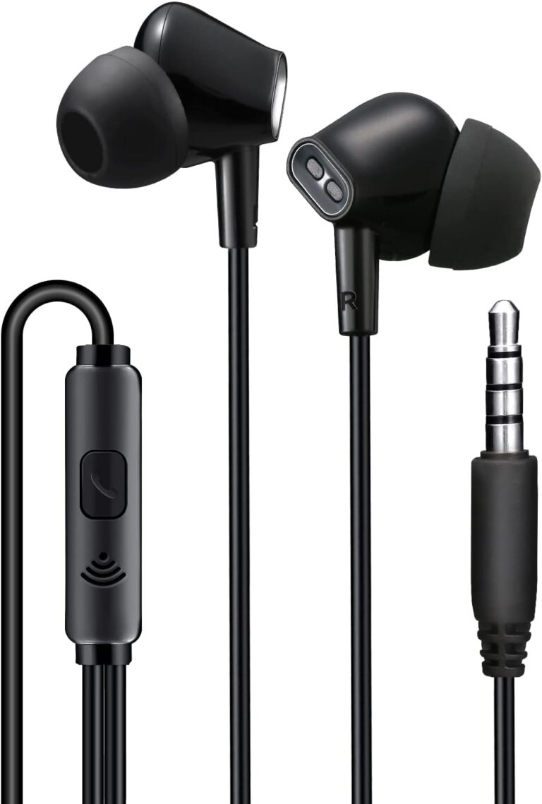 Aylaa Wired Earbuds Headphones for School with Microphone Noise Isolating Stereo Bass in-Ear Earphones  for Smartphones, Tablets, Schools, Ipads, Multiuse - 3.5mm Plug in Audio Jack - Black