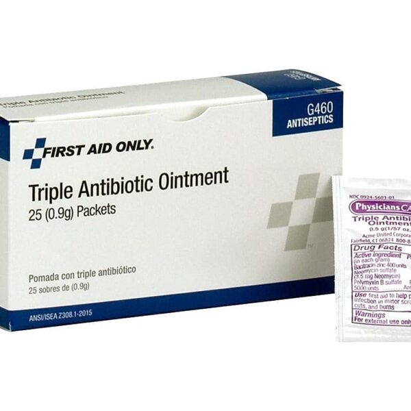 First Aid Only G460 Triple Antibiotic Ointment Packets, 25 Count
