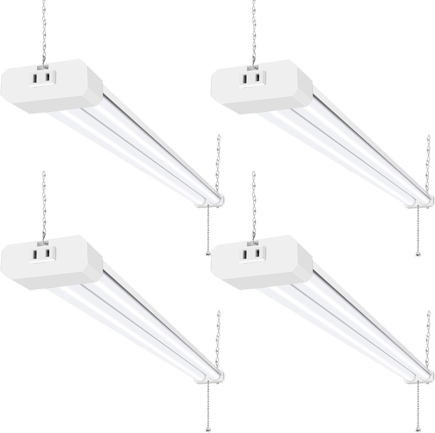 hykolity 4 Pack 4FT LED Shop Light, Linkable Utility Shop Lights, 42W, 5000K Daylight White Shop Light for Garages, Workshops,Hanging or FlushMount, Power Cord with Pull Chain Switch, ETL hykolity 4 Pack 4FT LED Shop Light, Linkable Utility Shop Lights, 42W, 5000K Daylight White Shop Light for Garages, Workshops,Hanging or FlushMount, Power Cord with Pull Chain Switch, ETL