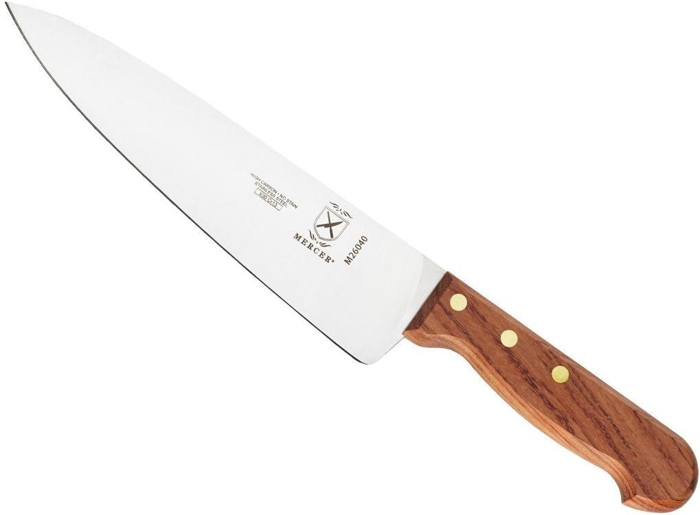 Mercer Culinary Praxis Chef Knife with Rosewood Handle, 8 Inch, Wood Mercer Culinary Praxis Chef Knife with Rosewood Handle, 8 Inch, Wood