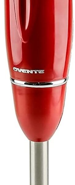 OVENTE Electric Corded Hand Blender, 300W with 2 Mixing Speeds Red HS560R | Handheld Immersion Stick Mixer with Stainless Steel Blades for Smoothies, Purees & Baby Food