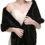 CanB Women's 1920 Faux Fur Stole Bridal Winter Fur Wraps and Shawls Wedding Faux Mink Shrug for Bridesmaids
