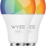 Wyze Bulb Color, 1100 Lumen WiFi RGB and Tunable White A19 Smart Bulb, Works with Alexa and Google Assistant, Two-Pack