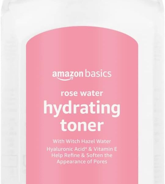 Amazon Basics Rose Water Hydrating Facial Toner, Alcohol Free, 16 fl oz