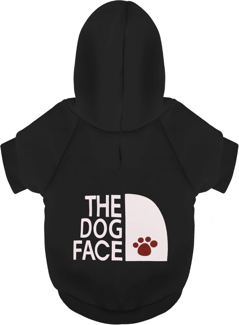 Paiaite Black Chihuahua Dog Hoodie: Keep Your Pup Warm and Stylish with a 'The Dog Face' Printed Sweatshirt Pet Clothes, and Sweater Coat All in One Perfect for Winter and Cool Summer Nights! XS