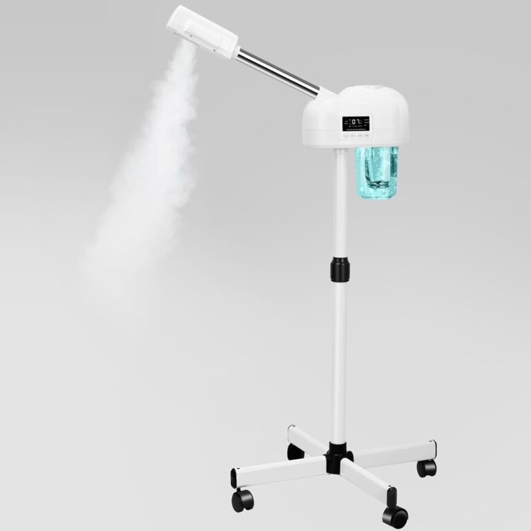 Professional Facial Steamer, Nano Ionic Hot Mist Spray, Stand Facial Steamer for Estheticians, Timer, Vaporizador Face Steamer for Deep Cleansing & Hydration, Home Salon SPA