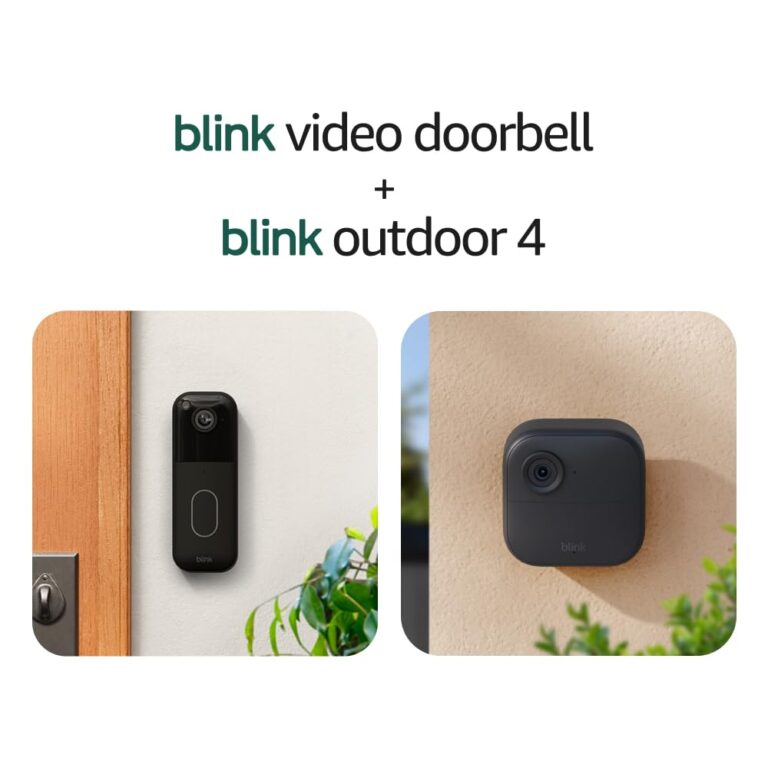 Blink Video Doorbell + Outdoor 4  Wireless smart security cameras, head-to-toe HD view, two-year battery life. Sync Module Core included  5 camera system + Video Doorbell