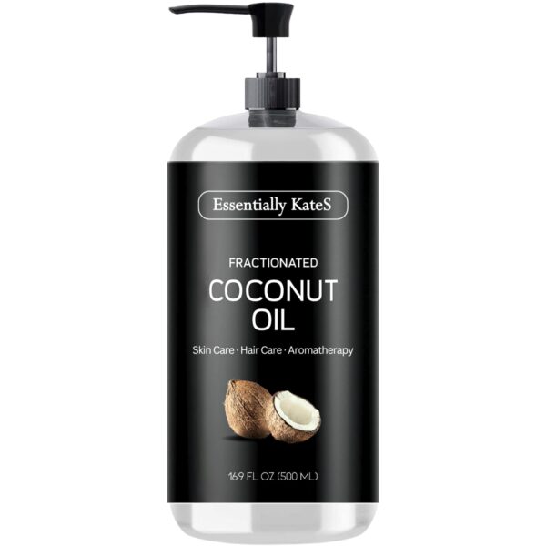 Fractionated Coconut Oil- Lightweight, NonGreasy Skin & Massage Oil for Soft, Silky Feel  100% Natural, A Very Long-Lasting Glide, FastAbsorbing Personal Care Oil, No Scent, 16.9 Fl Oz (500ML)