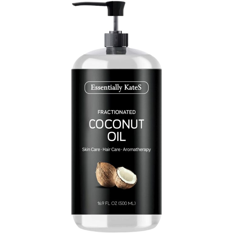 Fractionated Coconut Oil- Lightweight, NonGreasy Skin & Massage Oil for Soft, Silky Feel  100% Natural, A Very Long-Lasting Glide, FastAbsorbing Personal Care Oil, No Scent, 16.9 Fl Oz (500ML)