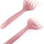 WY LIGHTING LEVEL 2Pcs Head Massager Manual Hair Scalp Massager Gua Sha Five Claw Massage Tool Comb Portable Handheld Resin Relax Tool for Father's Day Mother's Day Gifts (Pink Purple)