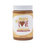 Spread The Love UNSALTED CRUNCH Almond Butter, 16 oz Jar, 1 Pack | All Natural, No Added Salt or Sugar, No Palm Fruit Oil, Not Pasteurized with PPO, Made in California