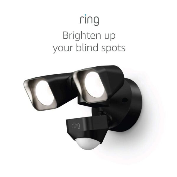 Ring Floodlight Wired Motion-activated floodlight, bright LEDs, works with Amazon Sidewalk, Black