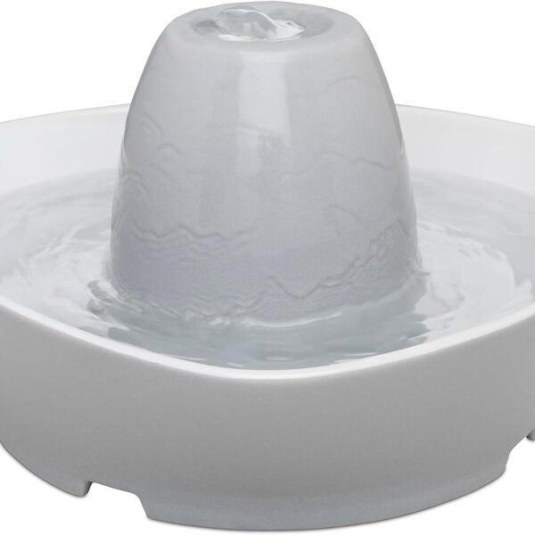 PetSafe Ceramic Pet Fountain for Cats and Small Dogs 60 Oz Water Capacity Whisper-Quiet Water Flow Great for Shy or Timid Pets Fresh, Filtered Water