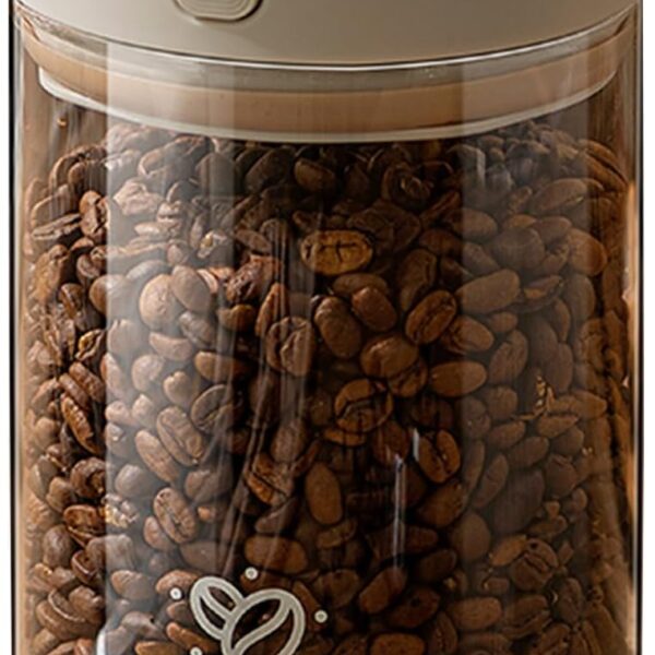Coffee Bean Storage Container with One-way Valve Airtight Lid Date Tracker for Coffee and More Food Fresh and Storage, Clear Borosilicate Glass Coffee Canister(13OZ)