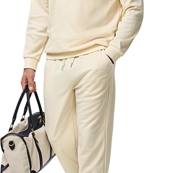 JMIERR Men Spring Lightweight Tracksuit 2 Piece Set Polo Quarter Zip Twill Sweatsuits Jogging Sweatpants Loungewear