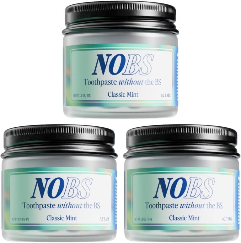 NOBS (No Bad Stuff) Toothpaste Tablets - Nano Hydroxyapatite, Fluoride & Plastic Free, Eco & Travel Friendly - Remineralize with NHA (1 Month)
