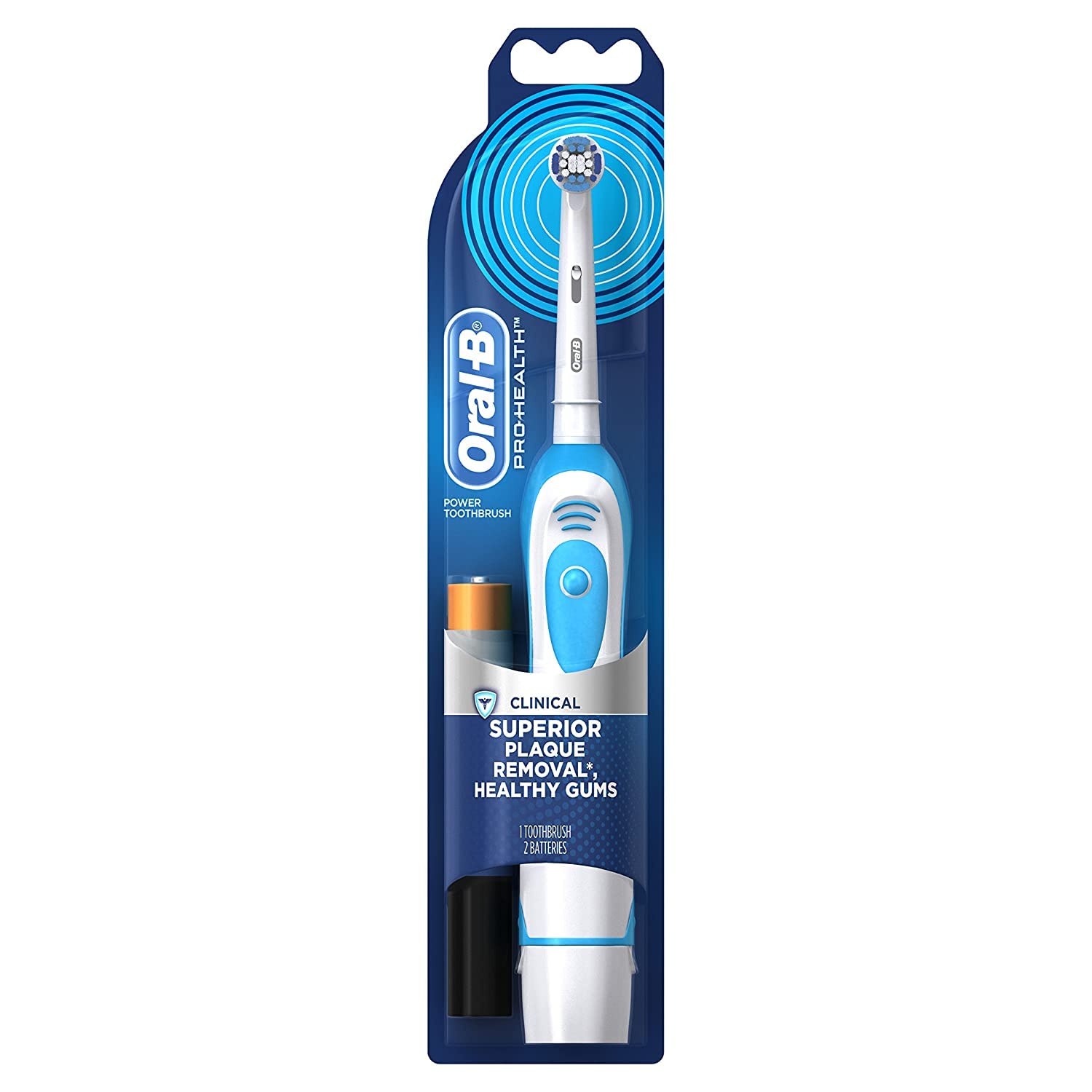 Oral-B Pro 100 Precision Clean, Battery Powered Electric Toothbrush, Blue and White Oral-B Pro 100 Precision Clean, Battery Powered Electric Toothbrush, Blue and White