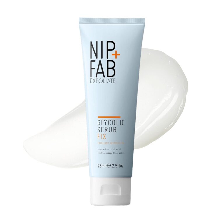 Nip + Fab Glycolic Fix Scrub (2.5 fl oz)  3% Glycolic Acid 3-in-1 Facial Exfoliator  Brightening AHA Face Scrub with Salicylic Acid for Smooth Radiant Skin