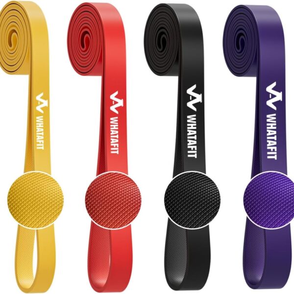 WHATAFIT Resistance Bands,Pull Up Assist Bands Set with Handles, Exercise & Workout Bands with Door Anchor for Men & Women  Home Fitness Equipment for Strength Training, Stretching