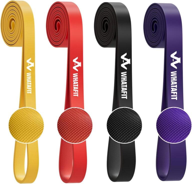 WHATAFIT Resistance Bands,Pull Up Assist Bands Set with Handles, Exercise & Workout Bands with Door Anchor for Men & Women  Home Fitness Equipment for Strength Training, Stretching