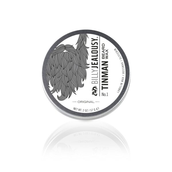 Billy Jealousy Tinman Beard Wax with Light Hold & Matte Finish, Nourishing Beard Care Product Formulated with Natural Beeswax & Glycerin for Soft, Tamed Facial Hair, 2 Oz