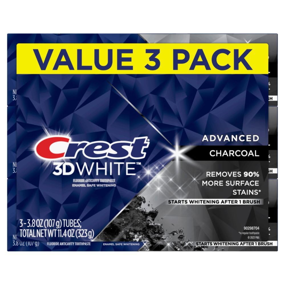 Crest 3D White, Charcoal Whitening Toothpaste, 3.8 Oz (Pack of 3) Crest 3D White, Charcoal Whitening Toothpaste, 3.8 Oz (Pack of 3)