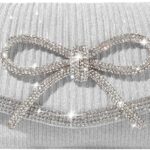 Trisapu Bow Evening Bag Sparkly Clutch Purses for Women Wedding Glitter Rhinestone Party Prom Purse Dressy Clutch Bags