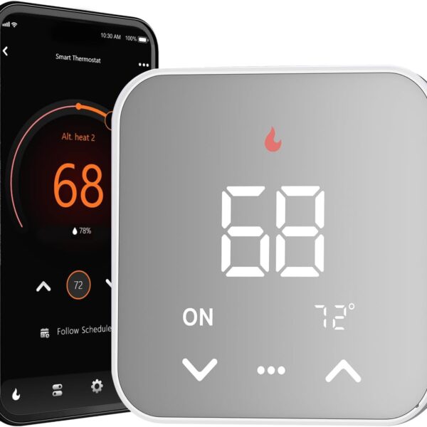 Smart Thermostat for House, WiFi Programmable Thermostat, Compatible with Alexa and Google Assistant, Remote Control Tuya/Smart Life, -