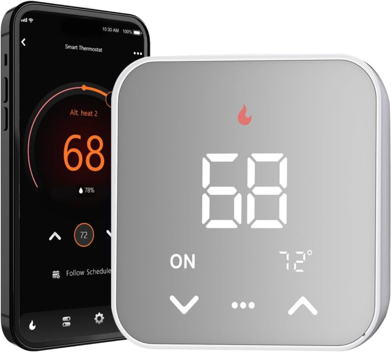 Smart Thermostat for House, WiFi Programmable Thermostat, Compatible with Alexa and Google Assistant, Remote Control Tuya/Smart Life, -
