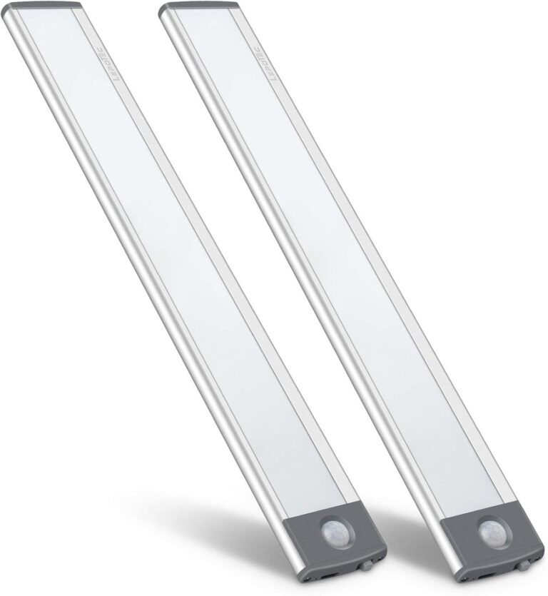 LED Motion Sensor Light,Under Counter Lighting, Wireless USB Rechargeable Kitchen Night Lights,Battery Powered Operated Light,54-LED Light for Wardrobe,Closets,Cabinet,Cupboard, 2 Count (Pack of 1)