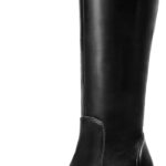Choiran Knee High Boots for Women - Platform Chunky Square Toe Tall Boots with Block Heeled Side Zipper, Fashion Long Gogo Boots for Spring Fall