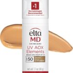 UV AOX Elements Tinted Mineral Face Sunscreen Lotion, Tinted Moisturizer for Face SPF 50 with Antioxidants